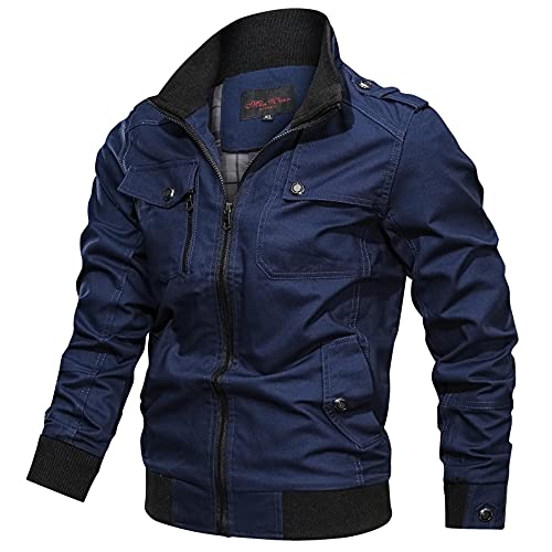 DeHolifer Vintage Jacke Herren Winter Herbst Arbeitsjacke Arbeitsjacke Übergangsjacke Cargo Jacken Männer Winterjacke Casual Softshelljacke Motorradjacke Outdoorjacke Mantel von DeHolifer