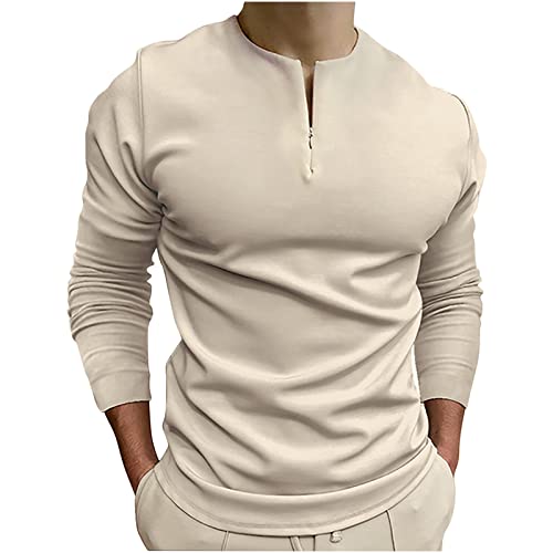 Herren Langarmshirt mit Reißverschluss Rundhals Long Sleeves T Shirt Slim Fit T-Shirt Herren Schwarz Longsleeve Basic Sweatshirt Ohne Kapuze T Shirts Männer Langarm Oberteile von DeHolifer