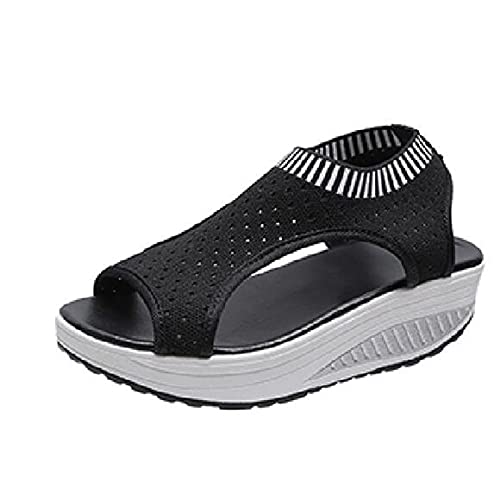 DeHolifer Plateau Sandalen Damen Lose Sportsandalen Bequeme Sportschuhe Trekkingsandalen Sommerschuhe Damen Sandalen Sommer Schuhe Frau Römersandalen Damen Sandaletten Turnschuhe von DeHolifer