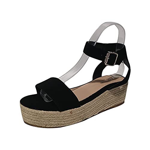 DeHolifer Plateau Sandalen Damen mit Absatz Bequeme Espadrilles für Damen Keilsandalen Sommer Schuhe Frau Römersandalen Elegant Sommerschuhe Damen Wanderschuhe Sandaletten von DeHolifer