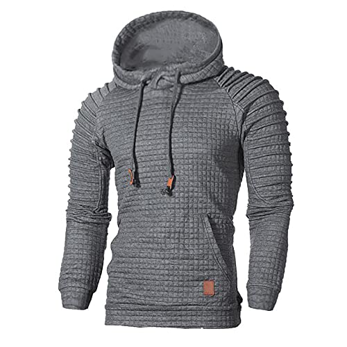 Schwarz Pullover Herren Sweatshirt Langarm Große Größe Hoodies Herren Kapuzenpullover Hooded Pullover Herren mit Kapuze Casual Kapuzenjacke Arbeitspullover Longsleeve Oberteile von DeHolifer
