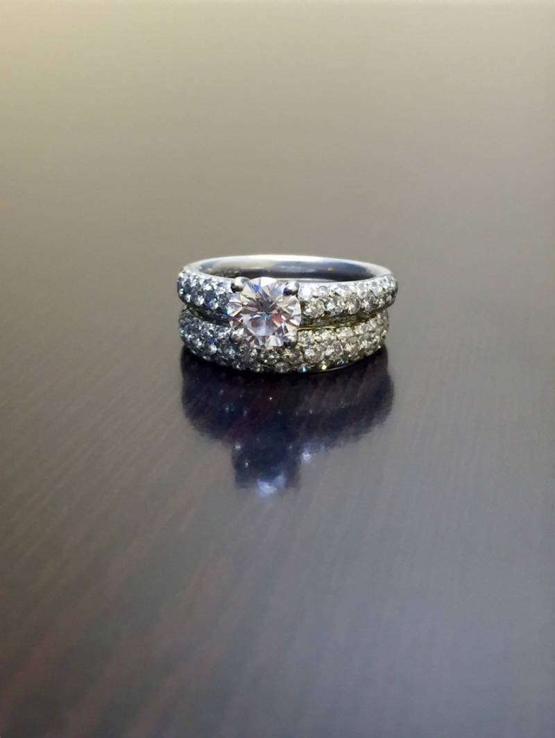 Gia Diamant Verlobungsring - Ehering Platin Platin-Band Ring Ringschiene von DeKaraDesigns