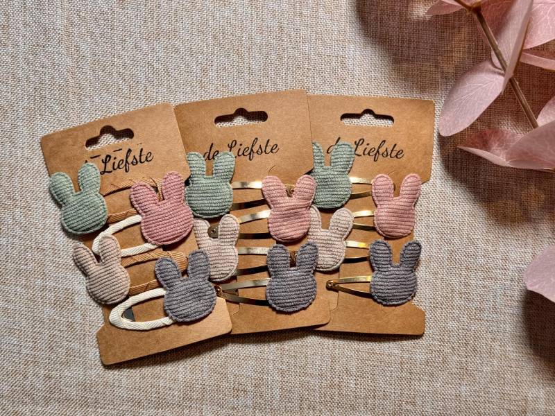 Haarspangen Ostern Kinder Mädchen Hasen Verschiedene Farben von DeLiefsteDE