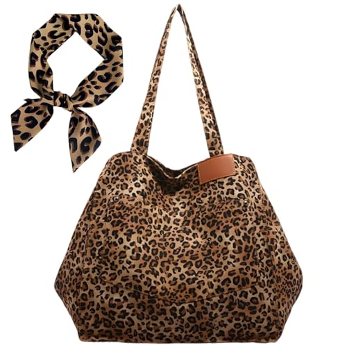 Tote Tasche Leopardenmuster Handtasche Canvas Shopper Tasche Damen Groß Umhängetasche Handtasche Einkaufskorb Leopardenmuster Persönlichkeiten Tragetaschen Mode Groß Tasche für Frauen von DePro