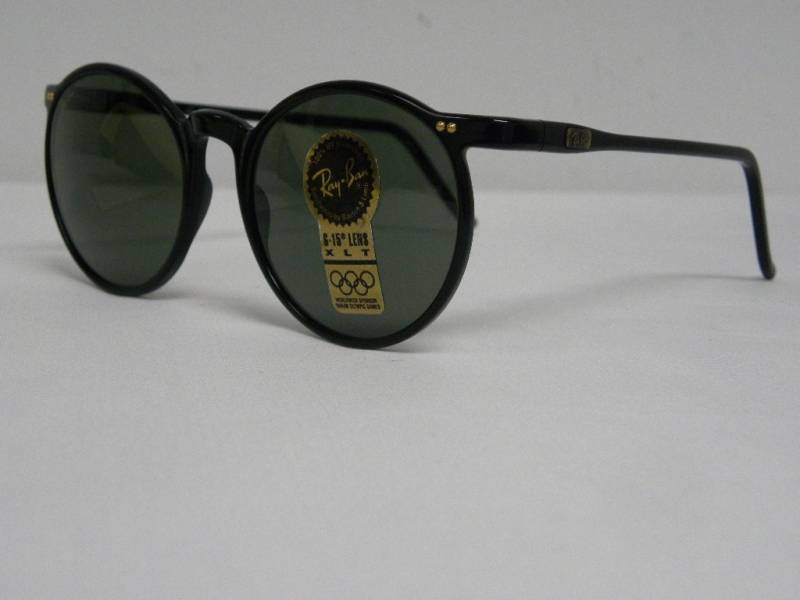 Neue Alte B & L Ray Ban Asbury Runde Schwarz W1719 Nos Sonnenbrillen Usa von DeRoom