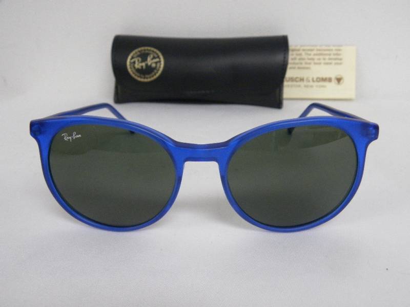 Neue Alte B & L Ray Ban Traditionals Style C Matte Blau W0667 Runde Sonnenbrillen Usa Nos von DeRoom