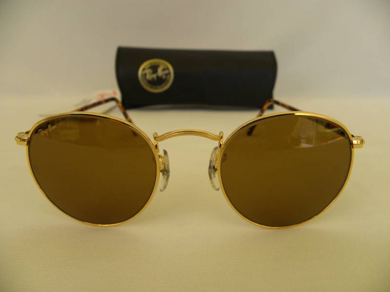 Neue Vintage B & L Ray Ban Classic Kollektion Kleine Runde Metall Gold Schildkröte B-15 47 Mm W2470 Sonnenbrille Usa von DeRoom