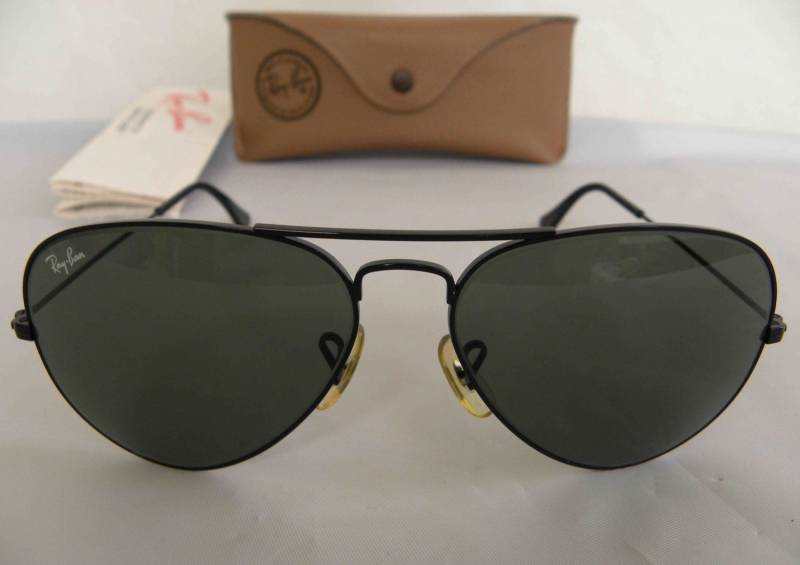 Neue Vintage B & L Ray Ban Große Metall Schwarz G-15 L2823 58 Mm Pilotenbrille Usa von DeRoom
