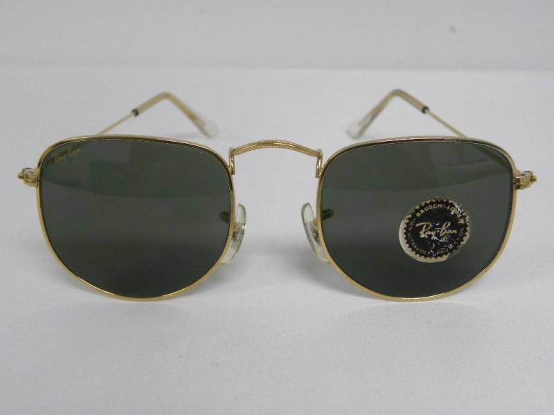 Neue Vintage B & L Ray-Ban Kollektion Classic Style Ii 2 Gold W0978 Semi Runde Sonnenbrillen-Usa von DeRoom