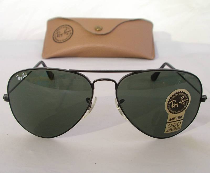 Neue Vintage B & L Ray Ban Large Metall Ii Schwarz G-15 L2821 62mm Aviator Sonnenbrille Usa von DeRoom