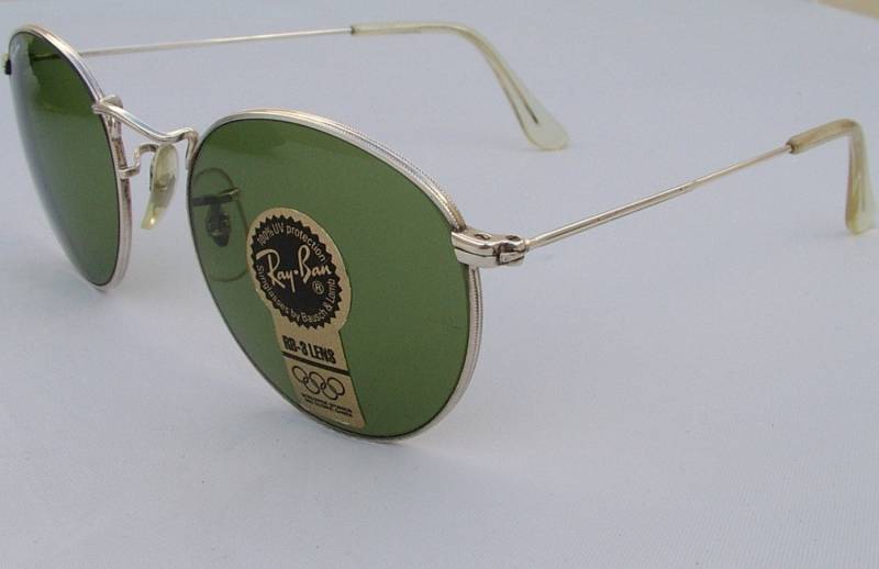 Neue Vintage B & L Ray Ban Runde Metall Silber Rb-3 Grüne 49mm W1294 Sonnenbrille Usa von DeRoom