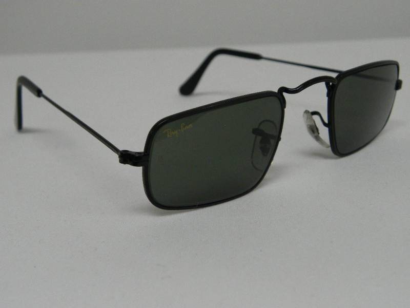 Neue Vintage B&l Ray Ban Classic Collection Iv Schwarz Rechteckige Aviator Sonnenbrille Usa Nos von DeRoom