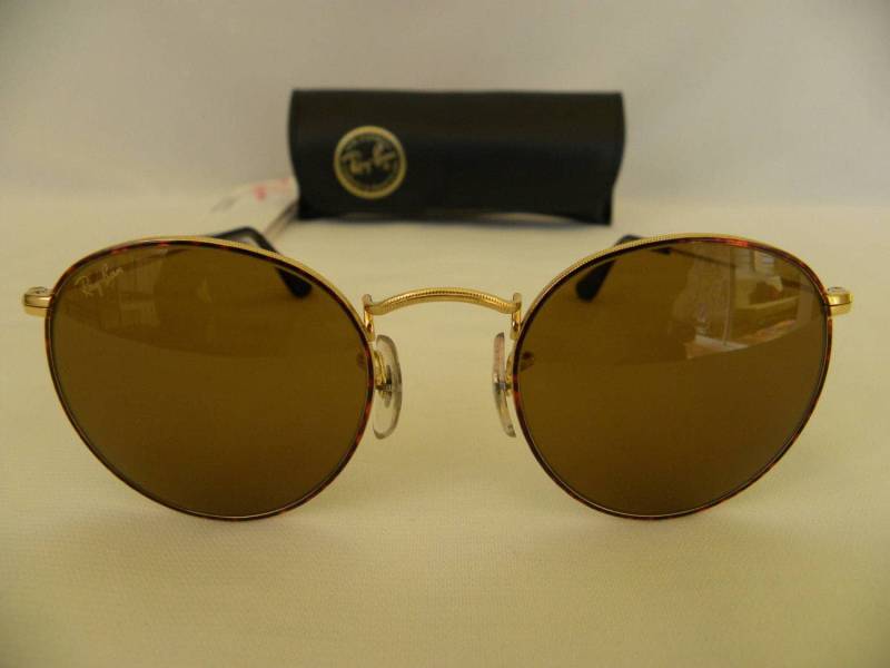 Neue Vintage B&l Ray Ban Classic Kollektion Runde Metall Gold Braun Schildkröte B-15 49mm W2186 Sonnenbrille Usa von DeRoom