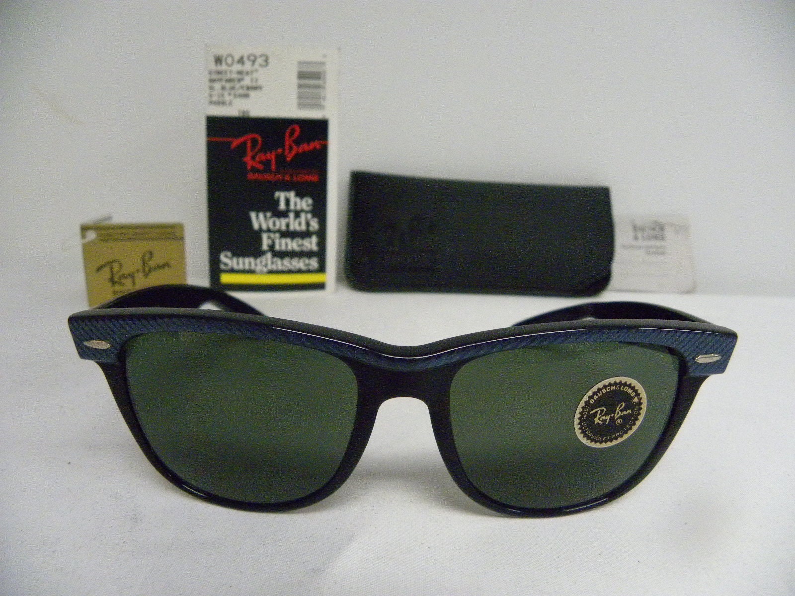 Neue Vintage B&l Ray Ban Street Neat Wayfarer Ii Sl Blau Ebenholz W0493 54mm Sonnenbrille Usa Neue Alte Lager von DeRoom