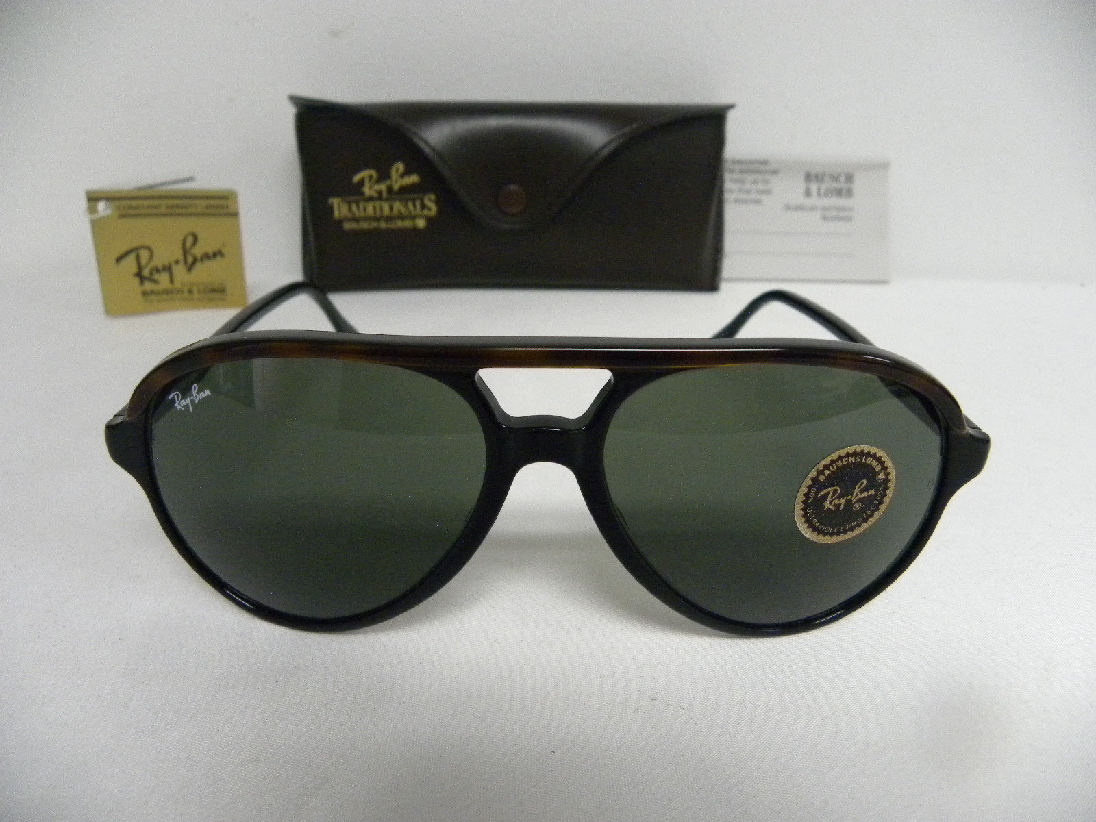 Neue Vintage B&l Ray Ban Traditionals Stil Eine Schildkröte Schwarz L1668 Aviator Sonnenbrille Usa von DeRoom