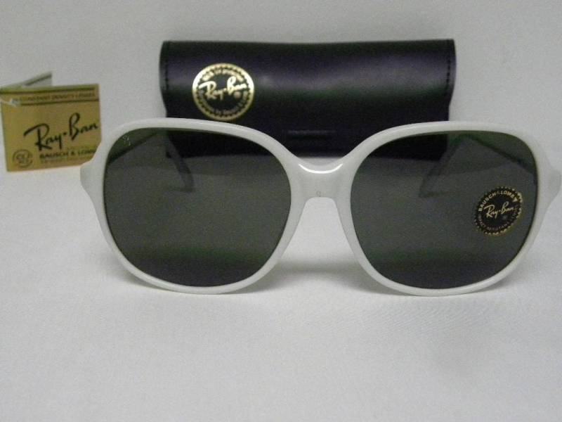 Neue Vintage B&l Ray Ban Wo 343 Weiß Große Runde Traditionals G-15 Sonnenbrille Usa Wo343 von DeRoom