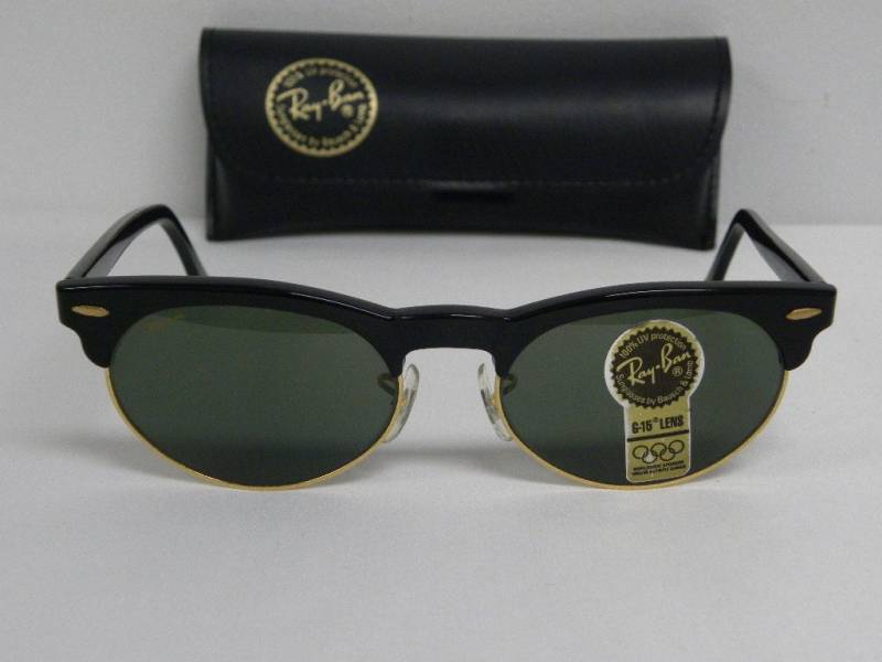 New Vintage B&l Ray Ban Oval Max Ebenholz Schwarz G-15 W1266 Sonnenbrille Usa Nos von DeRoom