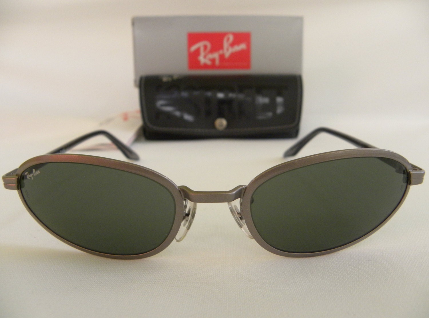 New Vintage B&l Ray Ban Sidestreet 1998 Metal Cat Matte Steel Grau G-15 W2852 Aviator Sonnenbrille Usa von DeRoom