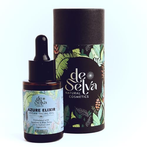 DeSelva De Selva Azure Elixir – Blaues Tanaceto-Gesichtsöl mit Squalan Kamelie und Jojoba, feuchtigkeitsspendendes und beruhigendes Gesichtsöl für Mischhaut und empfindliche Haut, vegane Formel und von DeSelva