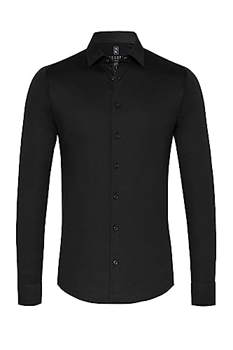 DeSoto Herren Jerseyhemd Kent-Kragen - Bügelfrei, 21028-3-081, schwarz, L von DeSoto