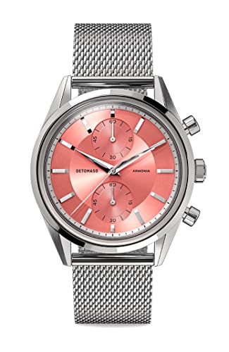 DeTomaso ARMONIA Chronograph Rosa Damen-Armbanduhr Analog Quarz Mesh Milanese Silber von DeTomaso