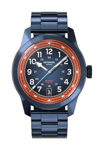DeTomaso Blue Explorer Automatic Blau Herren Armbanduhr Analog Automatik Stahl Armband Blau von DeTomaso