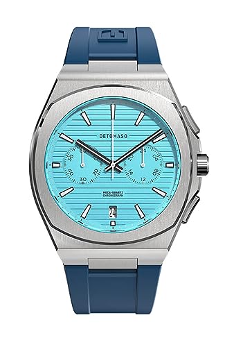 DeTomaso VOLTRE Chrono First Edition Minty Blue Türkis Herren-Armbanduhr Analog Quarz reTPU Blau von DeTomaso