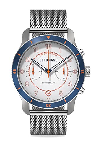 DeTomaso Venture Chronograph Limited Edition White Blue - MESH Silver von DeTomaso