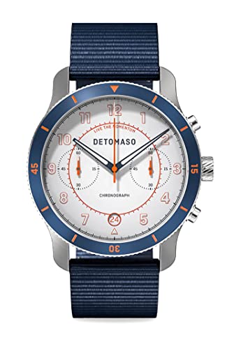 DeTomaso Venture Chronograph Limited Edition White Blue - Nylon Dark Blue von DeTomaso