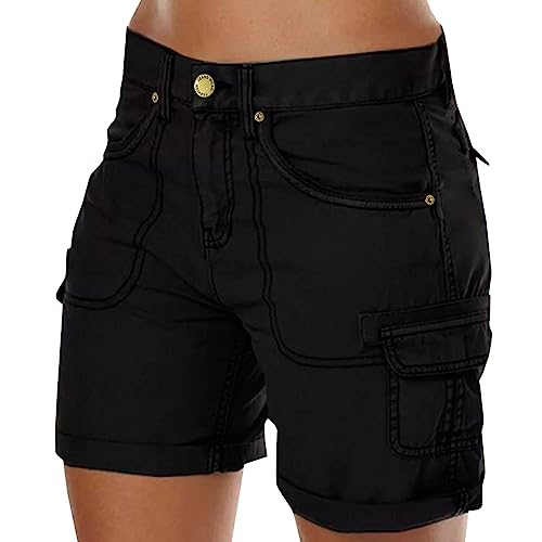 DeaAmyGline Cargo Shorts Damen Sommer - Kurze Hosen Damen Chino Hose Cargohose mit Muti- Taschen Bermuda Shorts Hohe Taille Chinohose Cargoshorts Cargohosen Arbeitsshorts Wandershorts für Frauen von DeaAmyGline