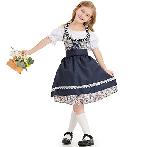 DeaAmyGline Dirndl Mädchen 2 Teilig Trachtenkleid Mädchen Dirndlkleid Kinder Trachten Kleid Schürze Dirndlschürzen Trachtenmode Dirndelkleider Dirndl & Dirndl-Sets für Mädchen Oktoberfest Outfit von DeaAmyGline