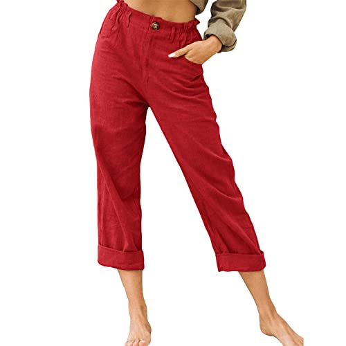 DeaAmyGline Leinenhose Damen Sommer Hosen Lang Sommerhose Leicht Baumwolle Leinen Hose Cool Atmungsaktiv Lässig High Waist Freizeithose Elastische Taille Vintage Strandhose DeaAmyGline Leinenhose Damen Sommer Hosen Lang Sommerhose Leicht Baumwolle Leinen Hose Cool Atmungsaktiv Lässig High Waist Freizeithose Elastische Taille Vintage Strandhose von DeaAmyGline
