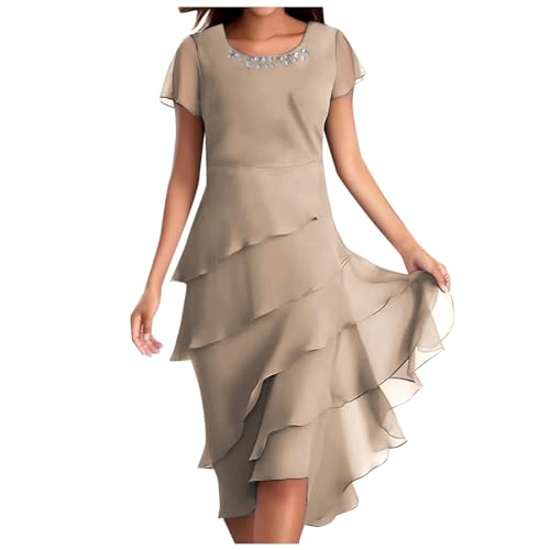 DeaAmyGline Sommerkleid Damen Elegant Chiffon Kleider Sommer Kleid Hochzeitsgast Abendkleider Kurzarm Rundhals Festliche Chiffonkleid Wickelkleid Freizeitkleid Cocktailkleider Partykleid DeaAmyGline Sommerkleid Damen Elegant Chiffon Kleider Sommer Kleid Hochzeitsgast Abendkleider Kurzarm Rundhals Festliche Chiffonkleid Wickelkleid Freizeitkleid Cocktailkleider Partykleid von DeaAmyGline