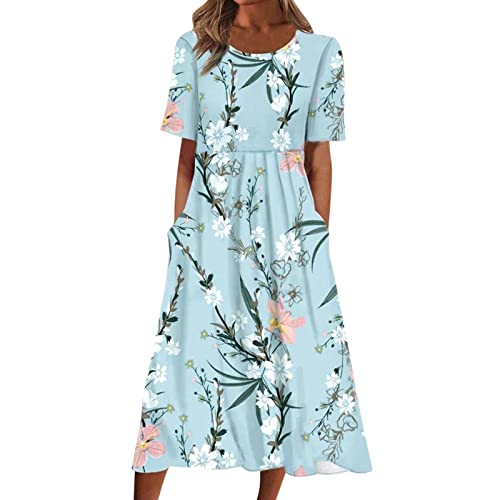 DeaAmyGline Sommerkleid Damen Lang Strandkleid Sommer Boho Kleid Elegant Rundhals Maxikleid Kurzarm Blumen Drucken Tunika Swing Lange Kleider Blusenkleid Partykleid Freizeitkleid DeaAmyGline Sommerkleid Damen Lang Strandkleid Sommer Boho Kleid Elegant Rundhals Maxikleid Kurzarm Blumen Drucken Tunika Swing Lange Kleider Blusenkleid Partykleid Freizeitkleid von DeaAmyGline