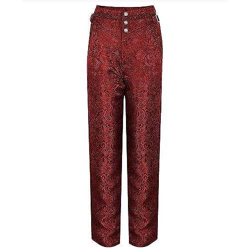 DeaAmyGline Steampunk Herren Hose - Gothic Hosen Herren Vintage Mittelalter Kleidung Renaissance Viktorianische Freizeithosen für Halloween Kostüm Karneval Piraten Theatershow Cosplay Party Hochzeit von DeaAmyGline
