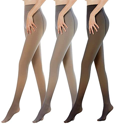 DeaAmyGline Thermostrumpfhosen für Damen Gefütterte Thermo Strumpfhose Gefälschte Durchsichtig Fleece Strumpfhosen Frauen Winter Feinstrumpfhose Gefüttert Warme Leggings Pantyhose von DeaAmyGline