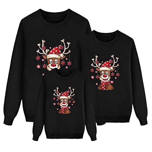 DeaAmyGline Weihnachtspullover Familie Set Prtnerlook Weihnachtspulli Lustig Weihnachts Sweatshirt Pärchen Pullover Weihnachten Langarm Weihnachtsshirt für Damen Herren Kinder Mädchen Jungen von DeaAmyGline