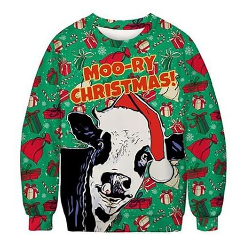 DeaAmyGline Weihnachtspullover Herren Lustig, Hässliche Weihnachtspullover Herren Damen 3D Drucken Sweatshirt Lustige Weihnachten Pullover Unisex Ugly Christmas Sweater Jumper Pullis von DeaAmyGline