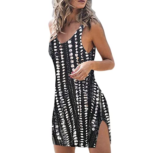 Häkelkleid Damen Sommer, Strandkleid Damen Bikini Cover Up Sommerkleid Sexy Hollow Out Häkel Netzkleid Ärmelloses Boho Kleid Minikleid Strand Urlaub Strandponcho Kleider Strandkleider für Fauen von DeaAmyGline