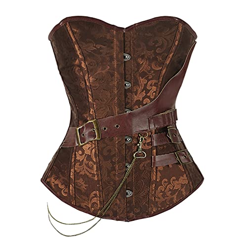 Steampunk Damen Corsage, Gothic Korsett Damen Bauchweg,Corsage Damen Oberteil Unterbrust Corsagentop Lace Up Bustier Body Shaper Corsets für Halloween Kostüm Karneval Mittelalter Cosplay Kleidung von DeaAmyGline