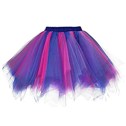 Tüllrock Damen Tutu Rock 50er Rockabilly Vintage Petticoat Unterrock Kurz Ballet Tanzrock Minirock Tütü Röcke für Karneval Kostüm Party Festlich Tanzkleid Ballkleid Abendkleid Partykleid von DeaAmyGline