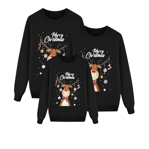 Weihnachtspullover Familie Set - Weihnachtspullover Partnerlook Weihnachtspulli Lustig Pullover Weihnachten Ugly Christmas Sweater Weihnachts Sweatshirt für Damen Herren Kinder Mädchen Jungen von DeaAmyGline