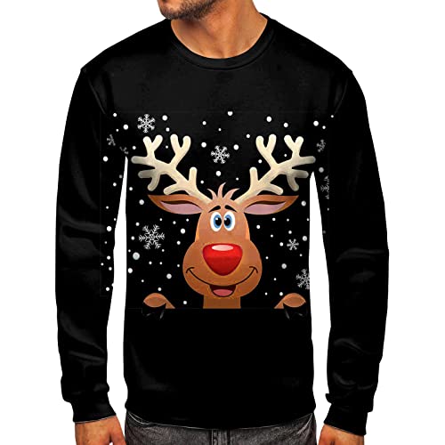 Weihnachtspullover Herren Lustig - Pullover Weihnachten Herren Weihnachts Sweatshirt mit Hässliche Weihnachtsmotiven Weihnachtspulli Weihnachtsshirt Christmas Tshirt Ugly Xmas Shirt Langarmshirt von DeaAmyGline