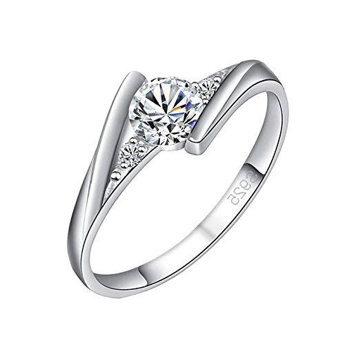 Zirkon Diamant Ringe Damen,925 Silber Ring,Rose Gold,Ehering Verlobungsring Eheringe Promise Verlobung Ring Silberringe Trauringe Damenring Hochzeitsringe Antragsring von DeaAmyGline