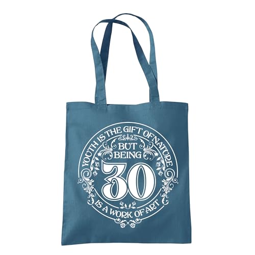 Dead Set Studio Geschenktüten zum 30. Geburtstag – Canvas-Tragetasche, Idee für Frauen, geboren 1995, Kühltasche für 30-jährige Dame, Airblue, 10 L Dead Set Studio Geschenktüten zum 30. Geburtstag – Canvas-Tragetasche, Idee für Frauen, geboren 1995, Kühltasche für 30-jährige Dame, Airblue, 10 L von Dead Set Studio