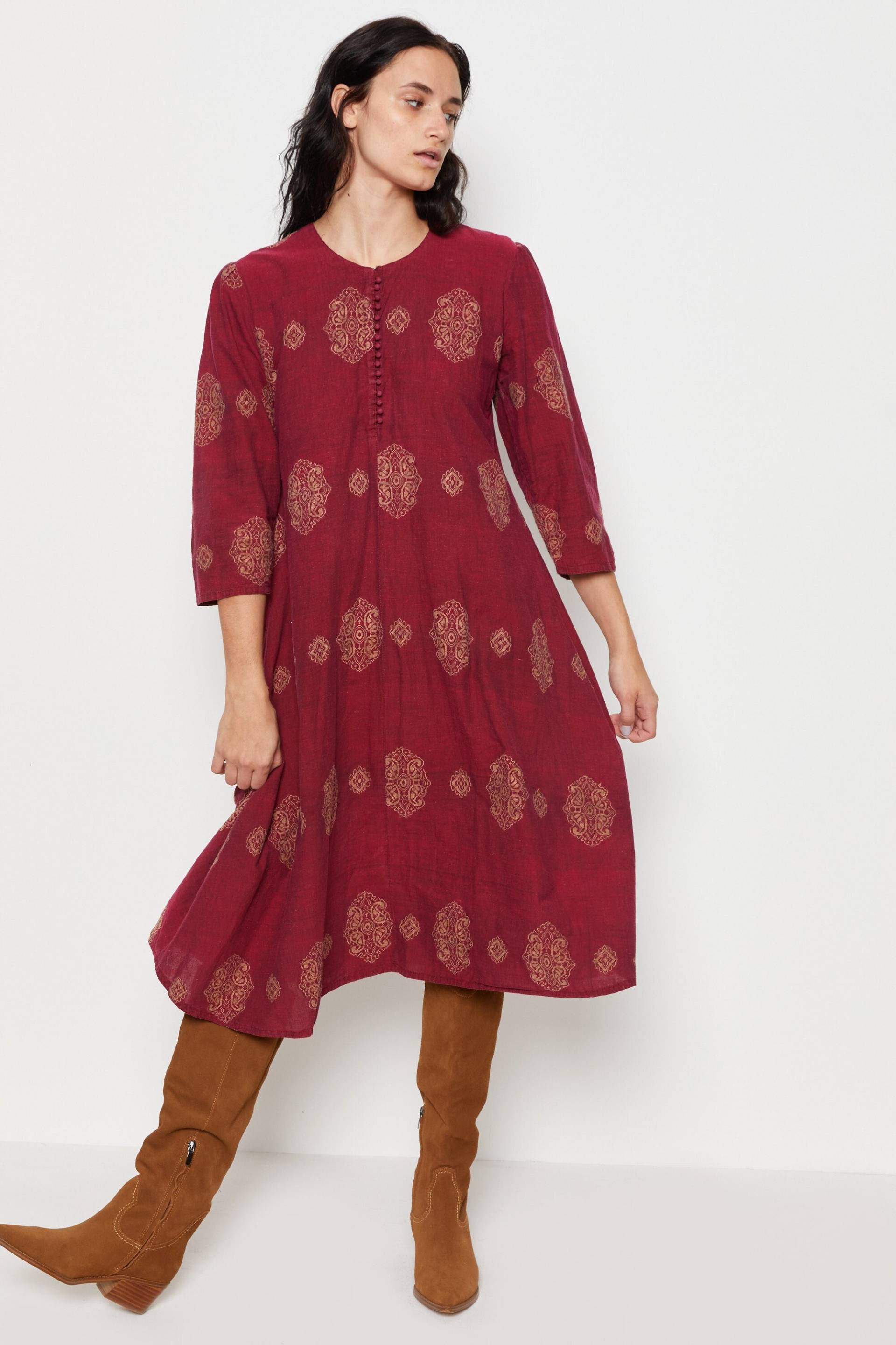 70Er Jahre Currant Block Print Tunika Kleid M 70Er Jahre Currant Block Print Tunika Kleid M von DeadByrdVintage