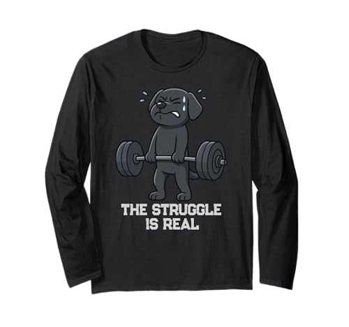 Black Labrador Gym Rat Deadlift Struggle ist echt Mama Papa Langarmshirt Black Labrador Gym Rat Deadlift Struggle ist echt Mama Papa Langarmshirt von DeadLiftAxis1