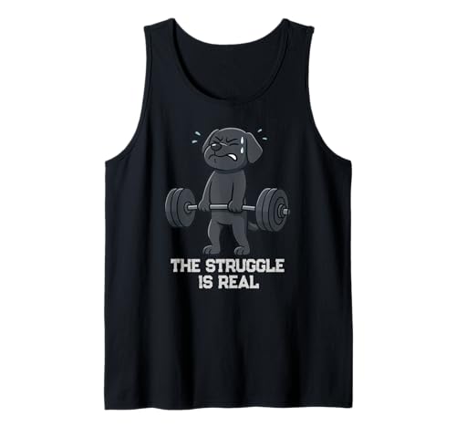 Black Labrador Gym Rat Deadlift Struggle ist echt Mama Papa Tank Top von DeadLiftAxis1