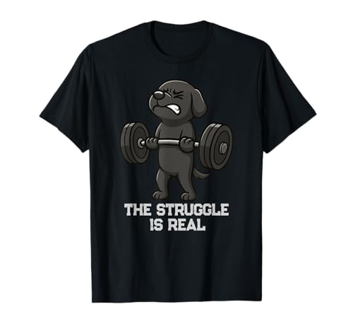 Black Labrador Struggle ist eine echte Ratte im Fitnessstudio, Kreuzheben für Mama und Papa T-Shirt von DeadLiftAxis1