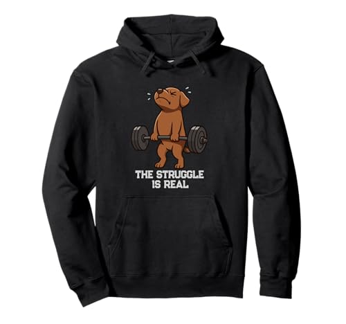 Chocolate Labrador Deadlift Gym Rat Struggle ist echt Mama Papa Pullover Hoodie von DeadLiftAxis1